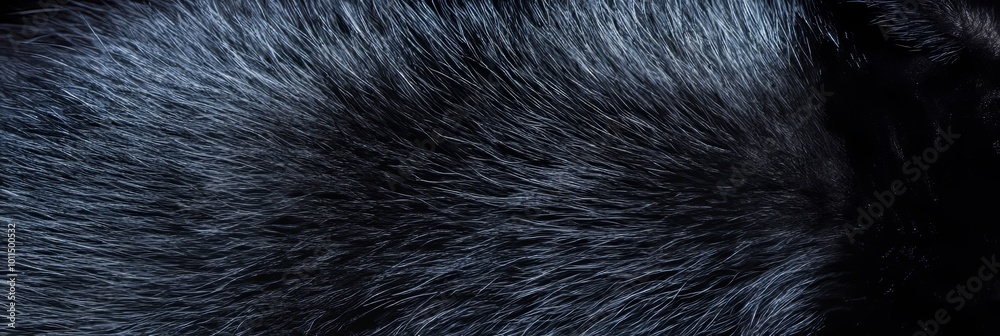 Close-up of Black Fur Texture with Gray Highlights, Abstract Animal Pattern for Background or Design Close-up of Black Fur Texture with Gray Highlights, Abstract Animal Pattern for Background or Design
