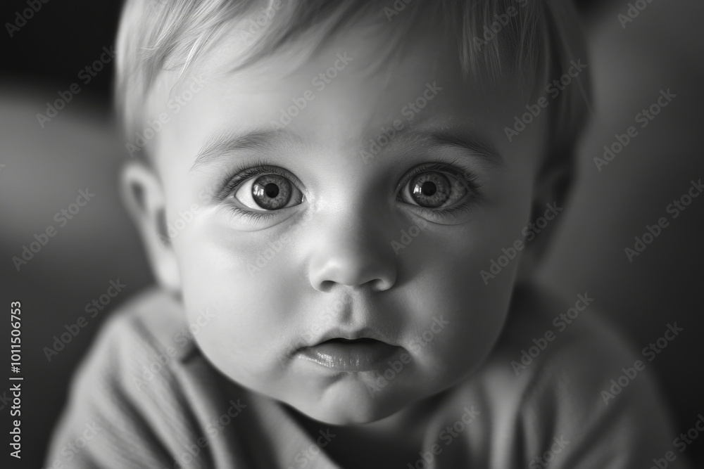 Black and white portrait of a toddler Caucasian boy with neatly combed hair, clear skin, and big expressive eyes, captured in natural daylight. Black and white portrait of a toddler Caucasian boy with neatly combed hair, clear skin, and big expressive eyes, captured in natural daylight.