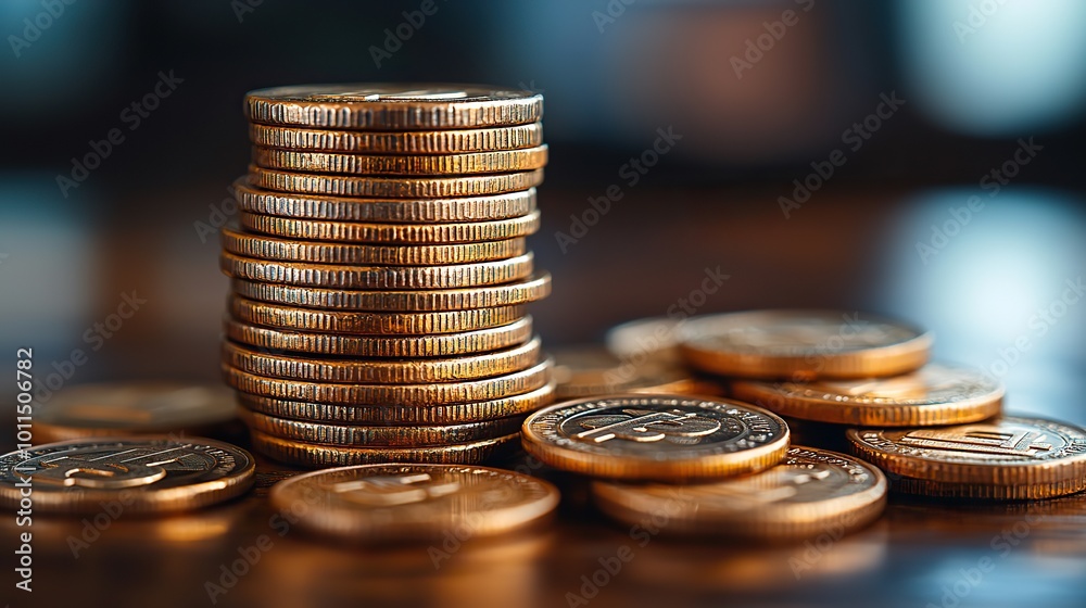 stacks of coins with dollar symbols representing growth ,investment opportunities stacks of coins with dollar symbols representing growth ,investment opportunities