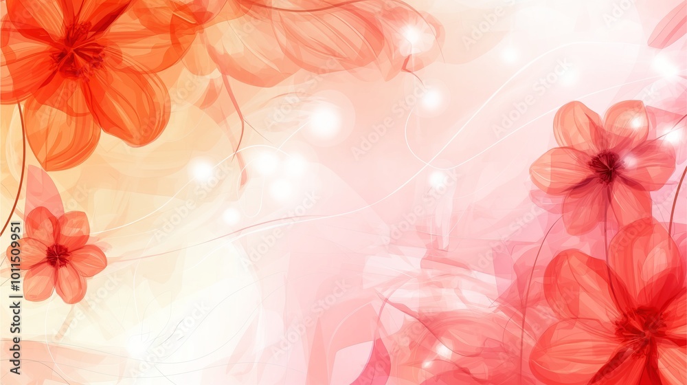 This ethereal image showcases vibrant red and orange flowers against a dreamy, soft backdrop with bokeh light orbs, presenting elegance and tranquility. This ethereal image showcases vibrant red and orange flowers against a dreamy, soft backdrop with bokeh light orbs, presenting elegance and tranquility.