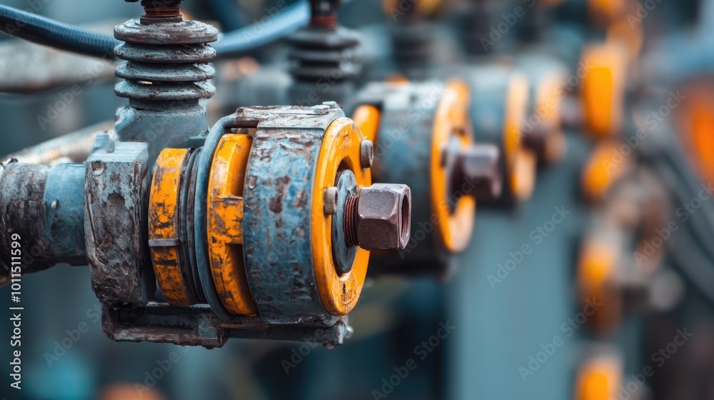 Obraz premium A close-up of insulated power cables hanging from a utility pole, with the connectors and insulators clearly visible, showcasing the details of everyday urban infrastructure.