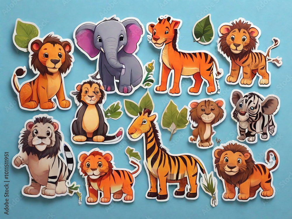 Naklejka premium Jungle Animals Image