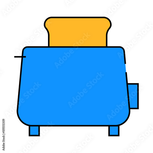toaster fry bread line icon vector. toaster fry bread sign. isolated symbol illustration