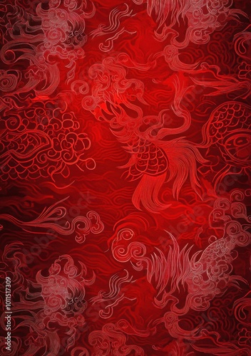 red background with pattern