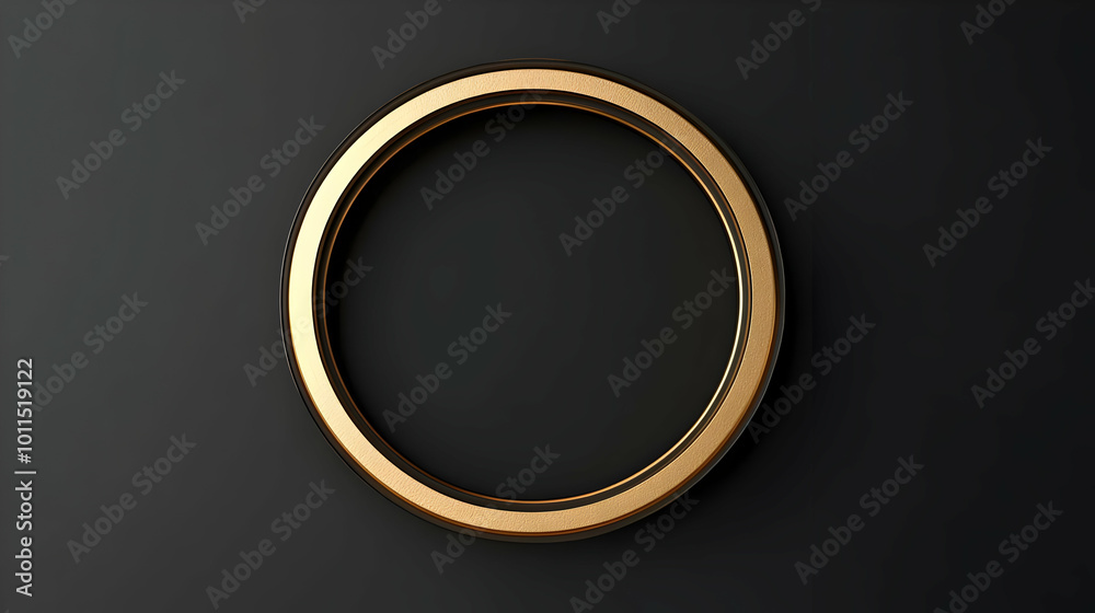 Minimalistic 3D Golden Ring Render on Dark Background Minimalistic 3D Golden Ring Render on Dark Background