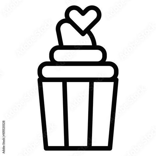 Wedding Cupcake Vector Icons