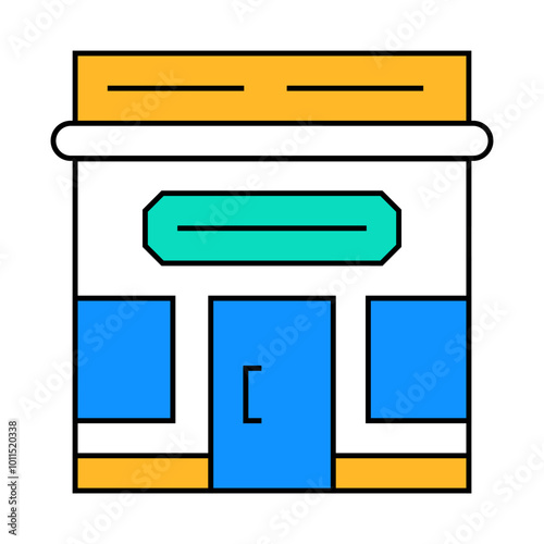 shop building line icon vector. shop building sign. isolated symbol illustration