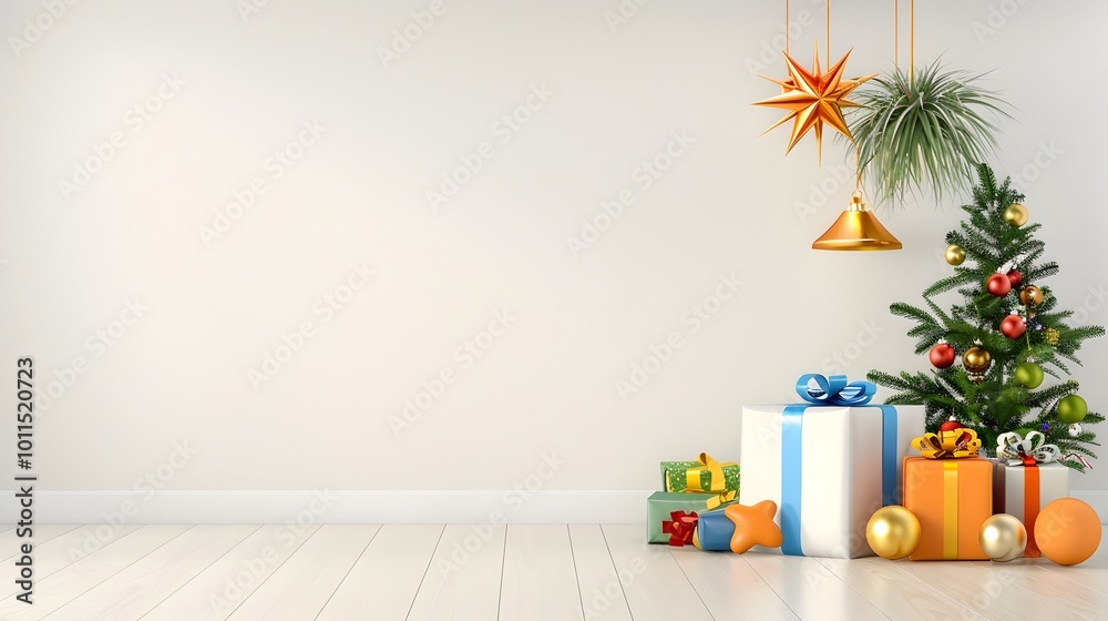 Cozy and Festive 3D Rendered Play Area in a Nursery with Christmas Decor and Soft Lighting Cozy and Festive 3D Rendered Play Area in a Nursery with Christmas Decor and Soft Lighting
