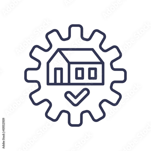 House within a gear symbolizes seamless home automation and effortless control.