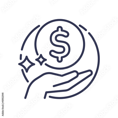 Hand holding a dollar symbol, representing financial relief and support.