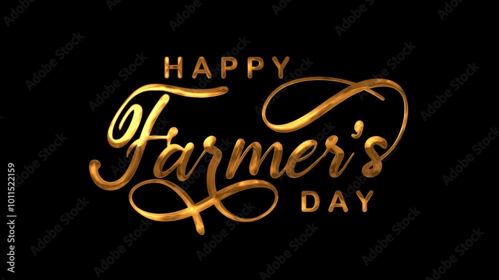 Happy Farmers Day Text Animation on Gold Color. Great for Happy Farmers Day Celebrations, for banner, social media feed wallpaper stories. Happy Farmers Day Text Animation on Gold Color. Great for Happy Farmers Day Celebrations, for banner, social media feed wallpaper stories.