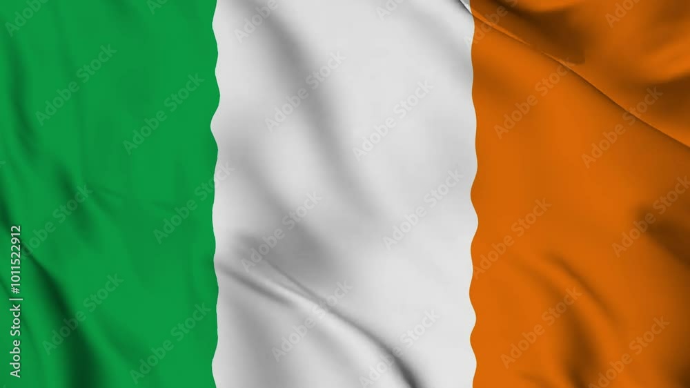 Ireland shiny realistic 3d background national waving flag Ireland shiny realistic 3d background national waving flag