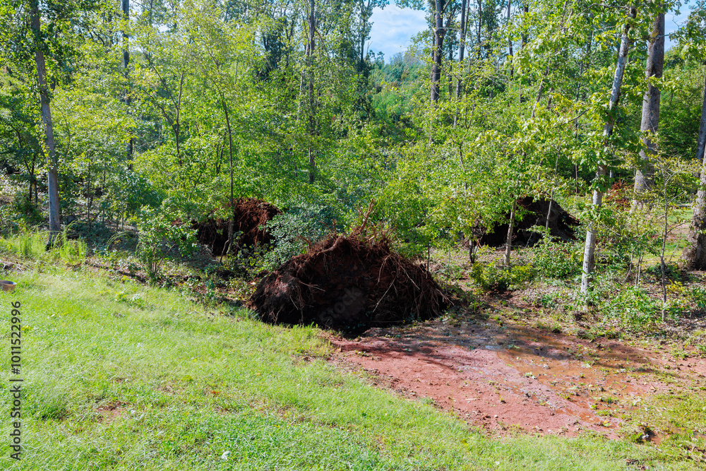 If there violent hurricane, stormy winds uproot trees on ground, causing extensive damage If there violent hurricane, stormy winds uproot trees on ground, causing extensive damage