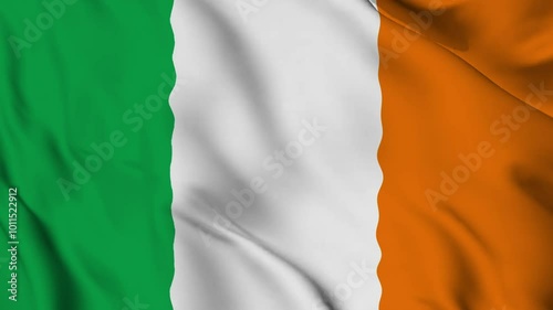 Ireland shiny realistic 3d background national waving flag