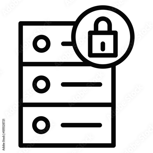 Database Lock Vector Icons
