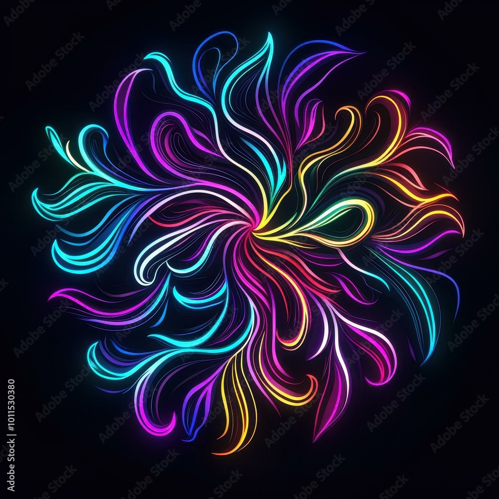 Dreamlike Abstract Pattern with Vibrant Neon Colors Swirling in a Splash of Imagination Dreamlike Abstract Pattern with Vibrant Neon Colors Swirling in a Splash of Imagination