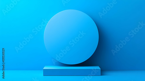 Blue Minimalist Circle on a Simple Background