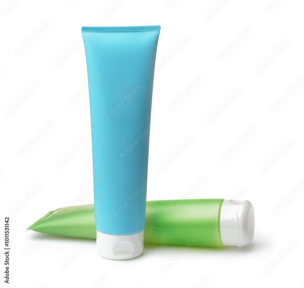 Fotografie Two blank plastic cosmetic tube