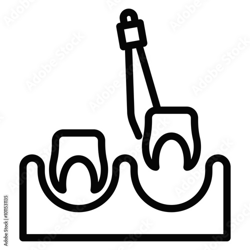 Tooth Extraction Vector Icons