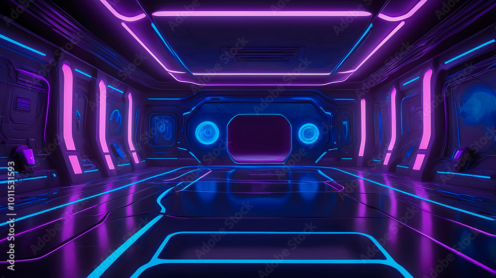 A Journey Through a Dark, Futuristic Sci-Fi Space A Journey Through a Dark, Futuristic Sci-Fi Space