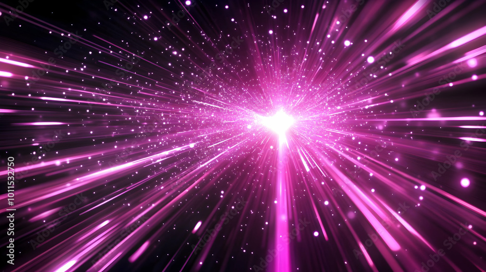Vibrant Pink Rays of Light in the Dark Universe
