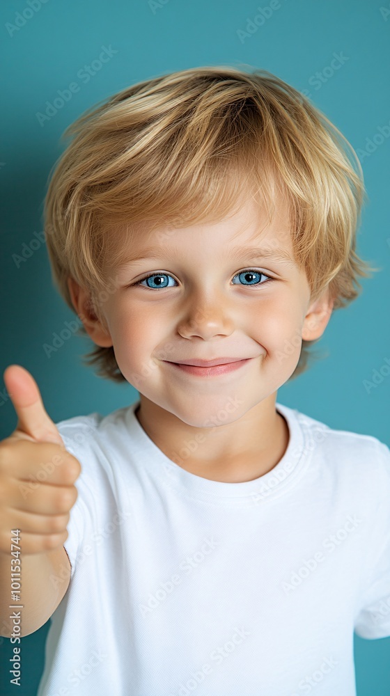 a happy boy with blonde hair and blue eyes, isolated on a solid color background in a thumbs up pose, a happy boy with blonde hair and blue eyes, isolated on a solid color background in a thumbs up pose,