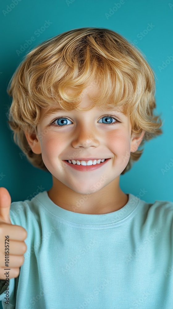 a happy boy with blonde hair and blue eyes, isolated on a solid color background in a thumbs up pose, a happy boy with blonde hair and blue eyes, isolated on a solid color background in a thumbs up pose,