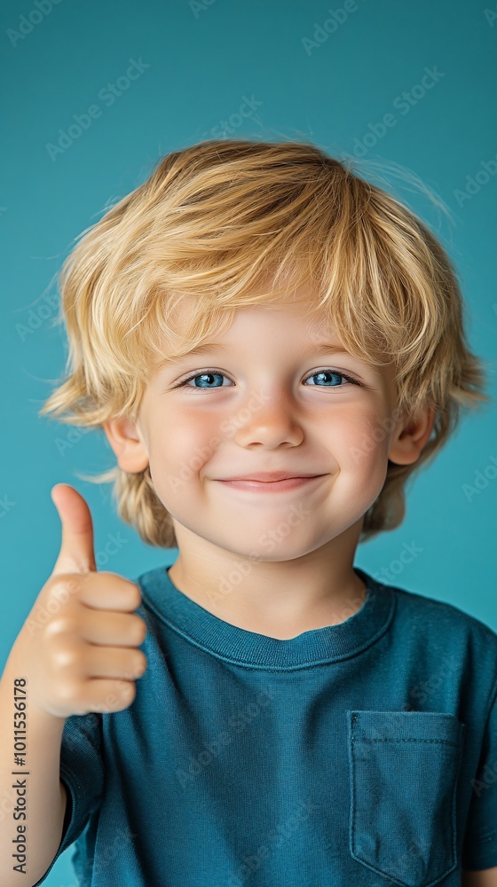 a happy boy with blonde hair and blue eyes, isolated on a solid color background in a thumbs up pose, a happy boy with blonde hair and blue eyes, isolated on a solid color background in a thumbs up pose,