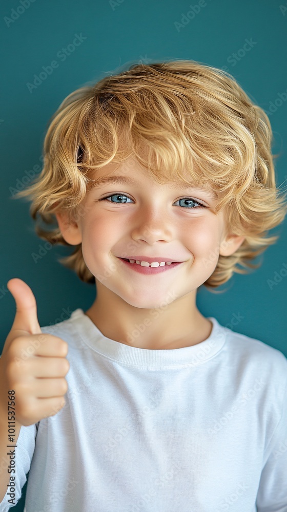 a happy boy with blonde hair and blue eyes, isolated on a solid color background in a thumbs up pose, a happy boy with blonde hair and blue eyes, isolated on a solid color background in a thumbs up pose,