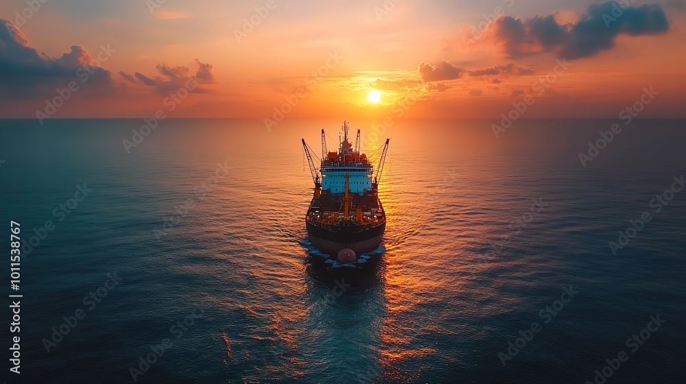 A stunning view of an oil platform silhouette against a vibrant sunset on the ocean, symbolizing energy and innovation. A stunning view of an oil platform silhouette against a vibrant sunset on the ocean, symbolizing energy and innovation.
