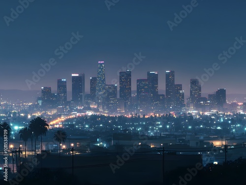 Los Angeles Skyline at Night photo