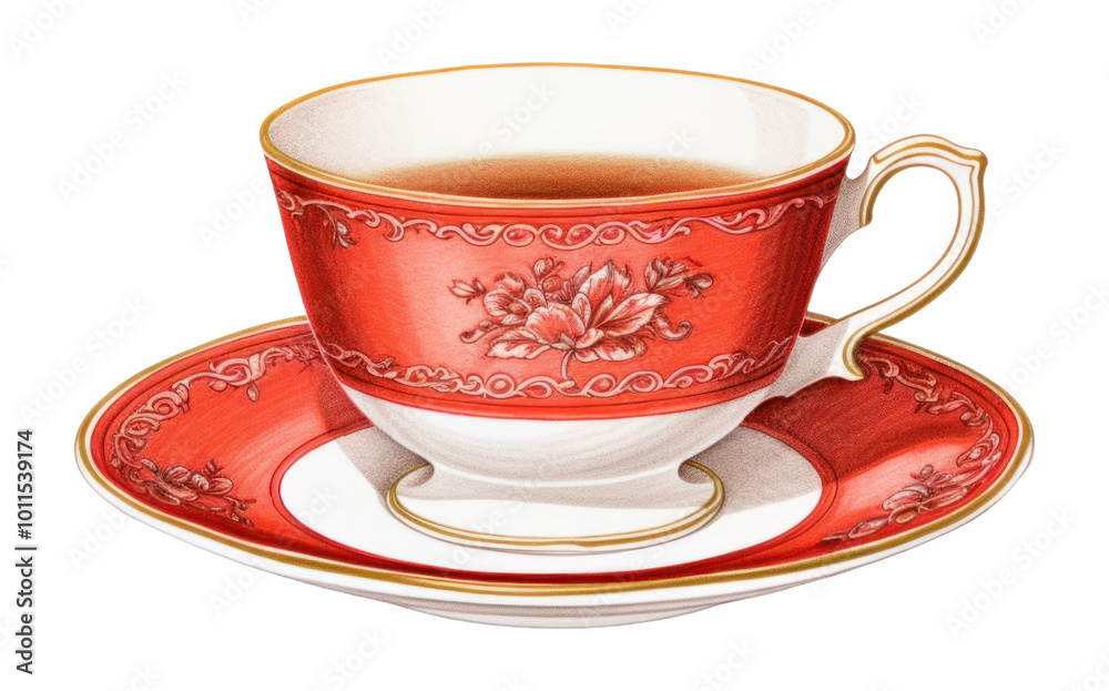 Fototapeta premium PNG Cup saucer coffee drink.