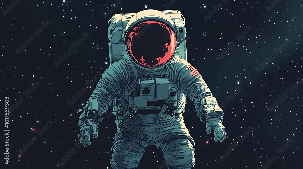 2d flat design vector illustration astronaut in_space 2d flat design vector illustration astronaut in_space