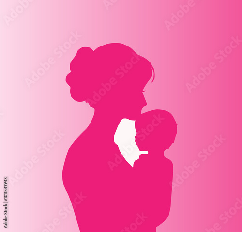  mother kissing on forehead of her baby son, mother day suprise card, happy mothers day
 photo