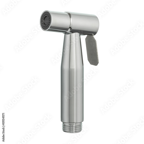 Chrome head of toilet nozzle for cleaning washing in the restroom, Isolated nozzle water toilet
