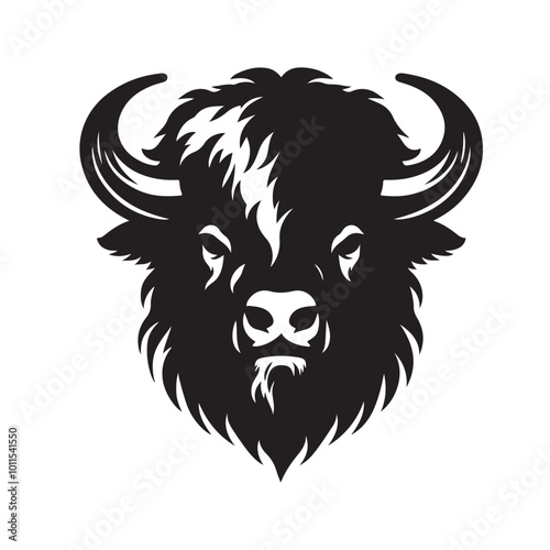 Majestic Bison in the Wild: Strength and Serenity silhouette