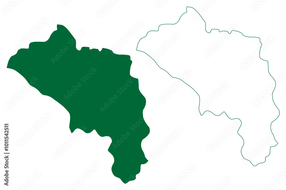 Upper Siang district (Arunachal Pradesh State, Republic of India) map vector illustration, scribble sketch Upper Siang map Upper Siang district (Arunachal Pradesh State, Republic of India) map vector illustration, scribble sketch Upper Siang map