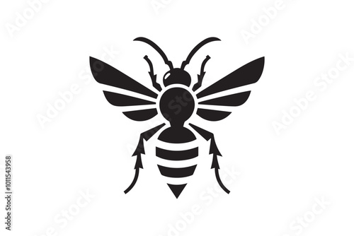 Hornets vector silhouette isolated in white background