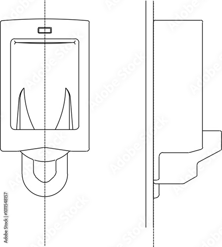 Vector sketch illustration silhouette design of public bathroom urinal for urination