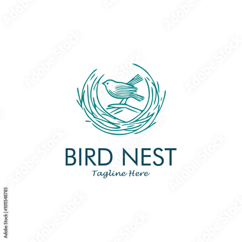 bird nest vector logo