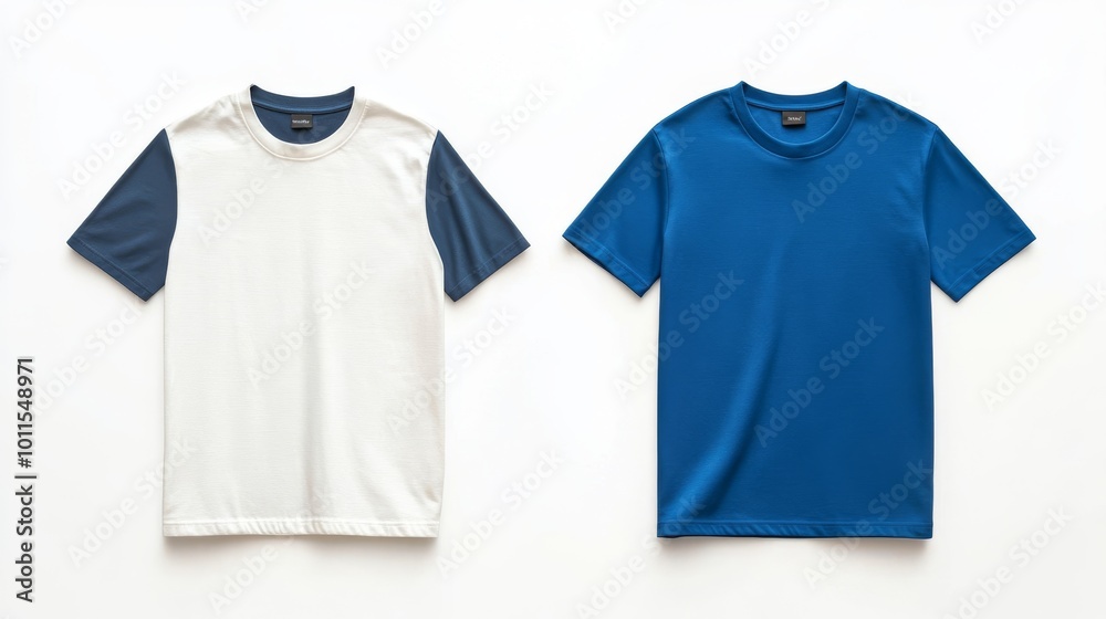 T-shirt with space for design isolated on white. Back and front views T-shirt with space for design isolated on white. Back and front views