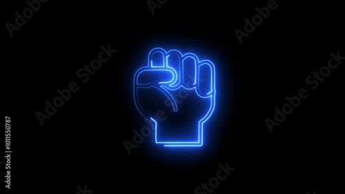 Wallpaper Mural Neon sign hand clenched into fist icon.  Human arm with clenched fingers icon neon glow concept. Torontodigital.ca