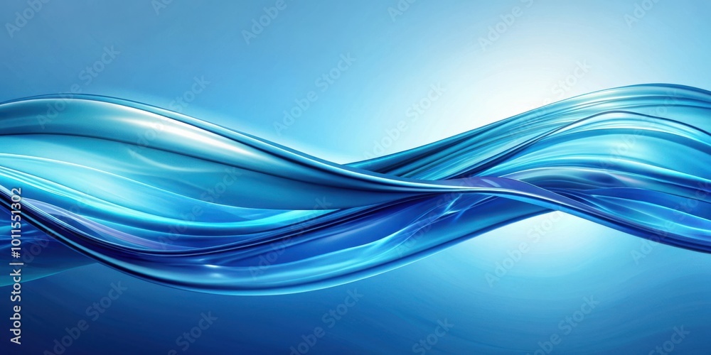 Obraz premium Abstract Blue Liquid Wave Form A Digital Design With Smooth Flowing Lines and Gradient Colors