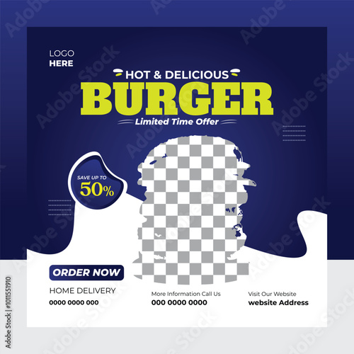 Modern Food Social Media Post Design Temp[late