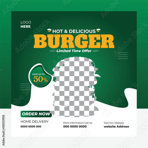 Modern Food Social Media Post Design Temp[late