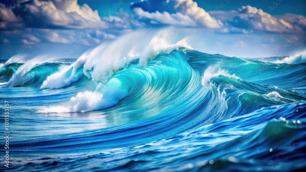 A symphony of azure and cerulean, crashing waves paint a vibrant masterpiece on the canvas of the ocean A symphony of azure and cerulean, crashing waves paint a vibrant masterpiece on the canvas of the ocean