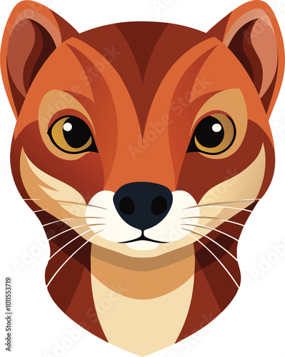 Weasel head vector art colorful illustration design on a wildlife animal photo