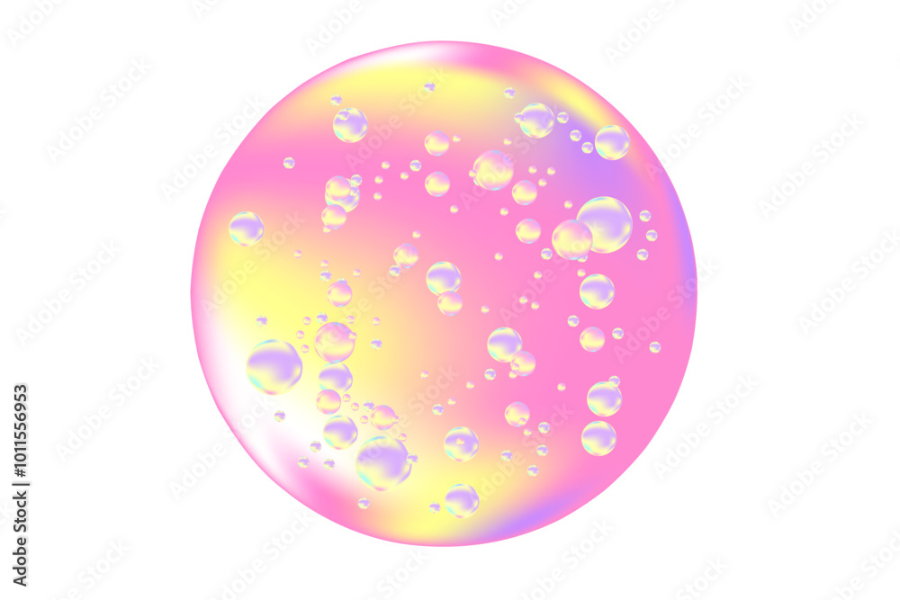 Fluid pink 3D glowing bubble swatch with flowing molecules, microscope close up, fluid serum droplet isolated on transparent background, cosmetology, beauty science, Fluid pink 3D glowing bubble swatch with flowing molecules, microscope close up, fluid serum droplet isolated on transparent background, cosmetology, beauty science,