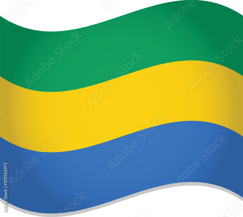 Gabon Country National Flag 3D Vector photo