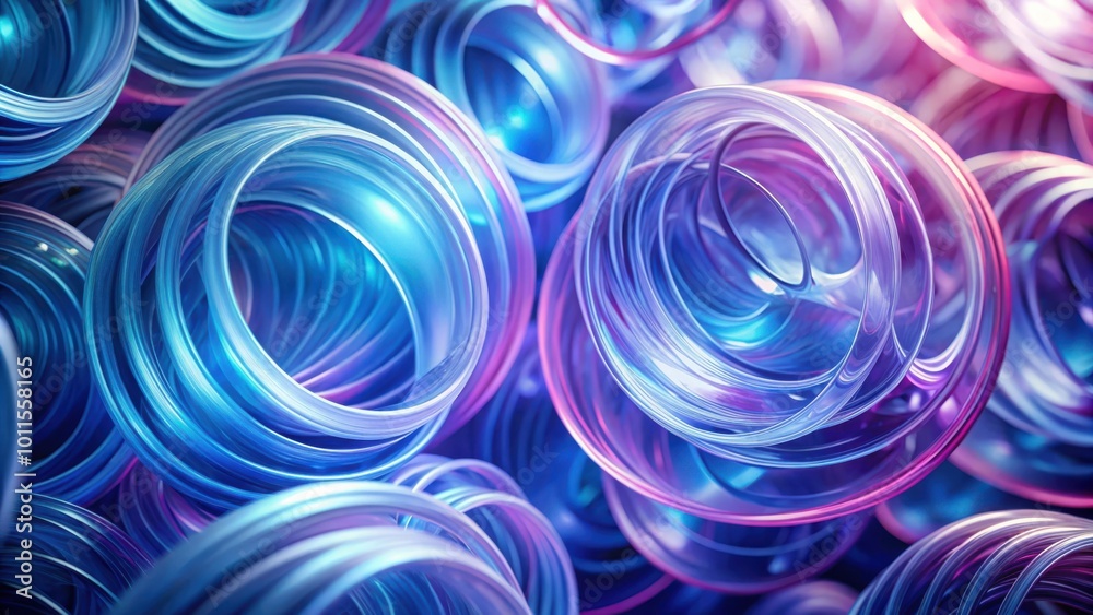 A mesmerizing abstract composition of vibrant blue and pink swirling rings, creating a sense of depth and movement. A mesmerizing abstract composition of vibrant blue and pink swirling rings, creating a sense of depth and movement.